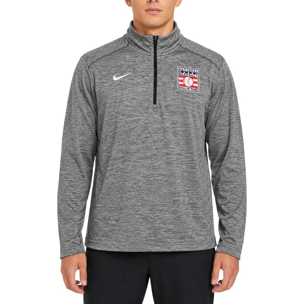 Nike Dri-FIT National Baseball Hall of Fame 1/4 Zip Pullover Gray Men's XL